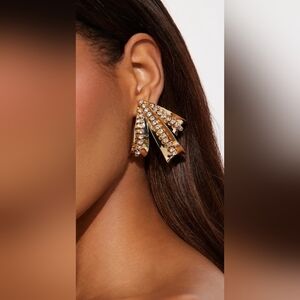 Chic Gold and Silver Glitz Earrings NWT!